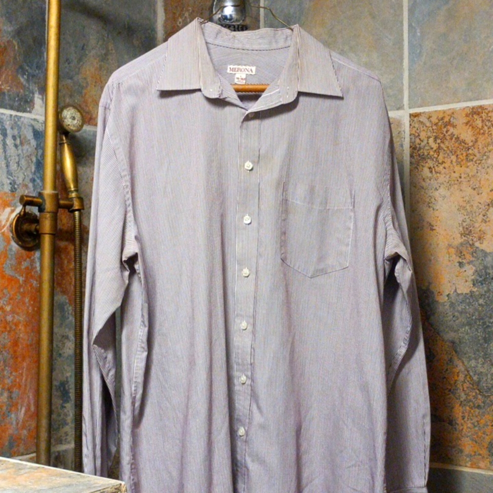 Merona Pin Stripe Button Down, Size 16-16 1/2 L